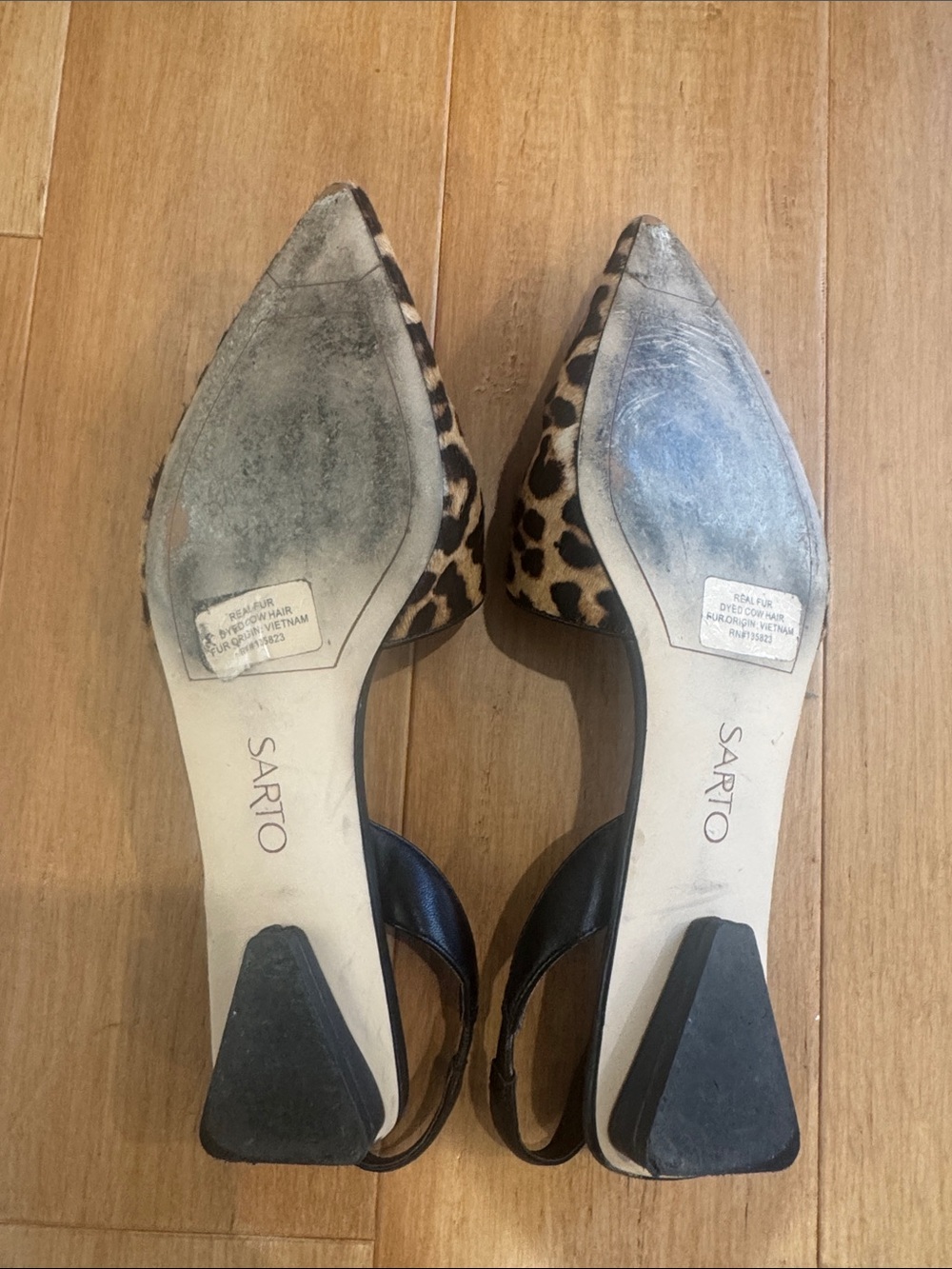 Sarto by Franco Sarto Leopard Print Pointed-Toe Slingback Flats - Picture 2 of 2